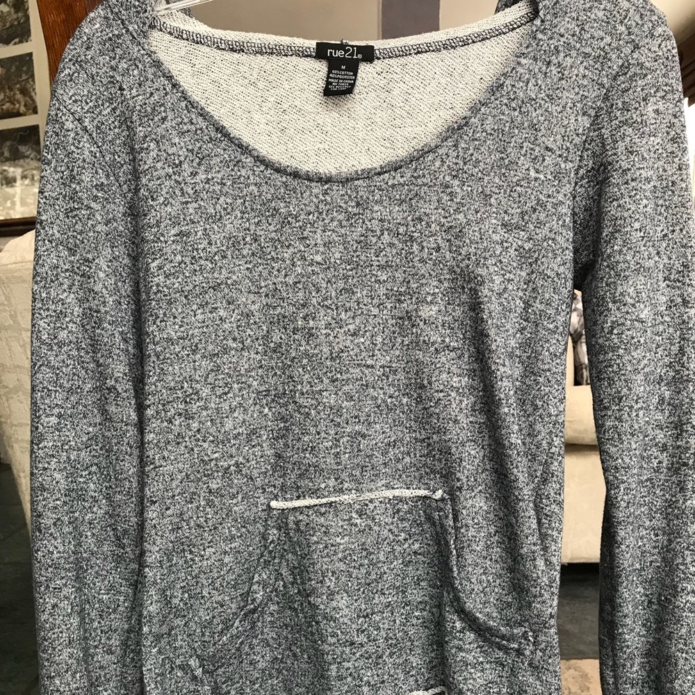 Rue 21 Navy Blue Scoop Neck Hoodie